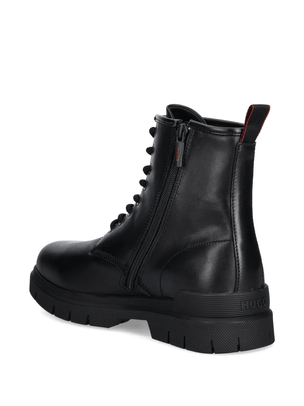 HUGO lace-up zip boots Zwart