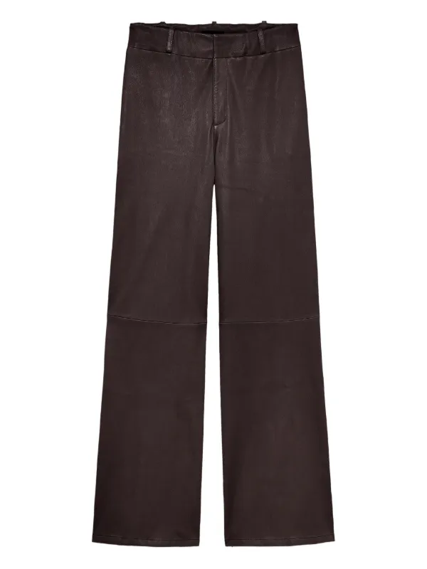 Arma Belt-loops Straight Trousers in Brown