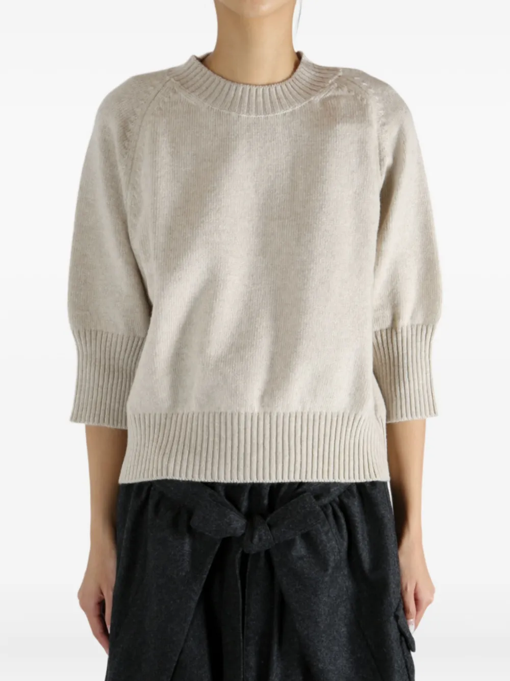 Margaret Howell Raglan-sleeve Wool Sweater In Neutral