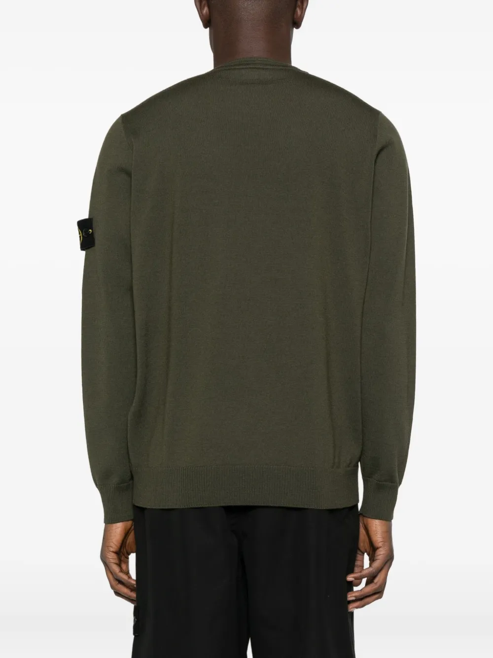 Stone Island Lightweight Wool Crew Neck Pullover Clothing In Black