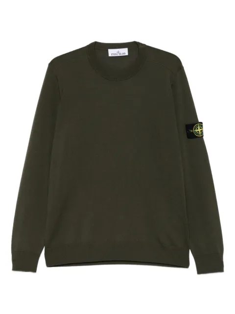 Stone Island logo-patch crew-neck jumper