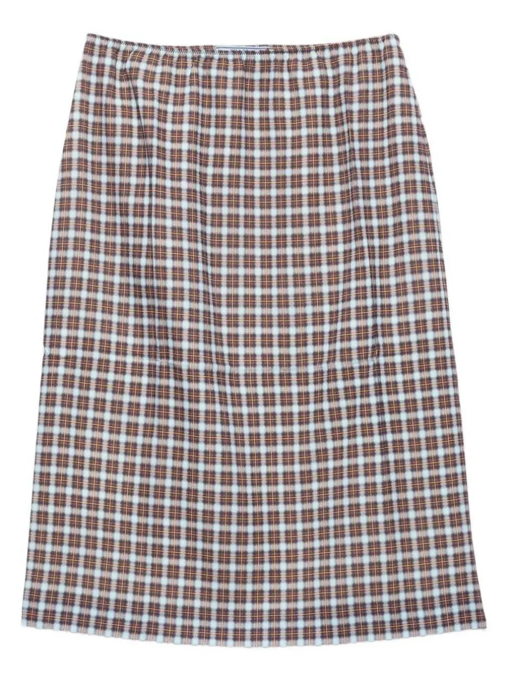 Prada checked georgette midi skirt - Blu