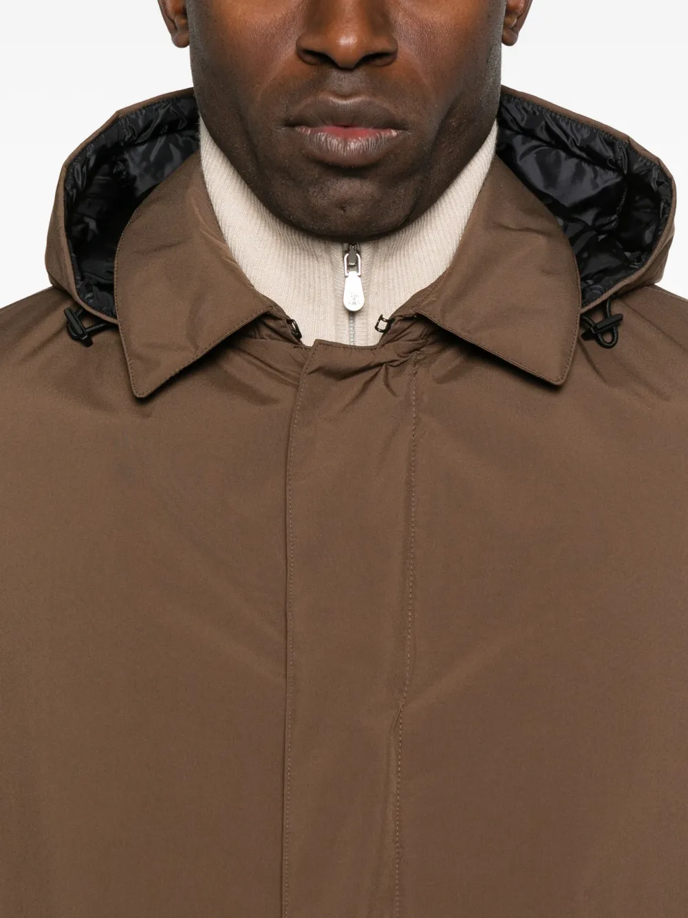 Herno Hooded Jacket In Brown