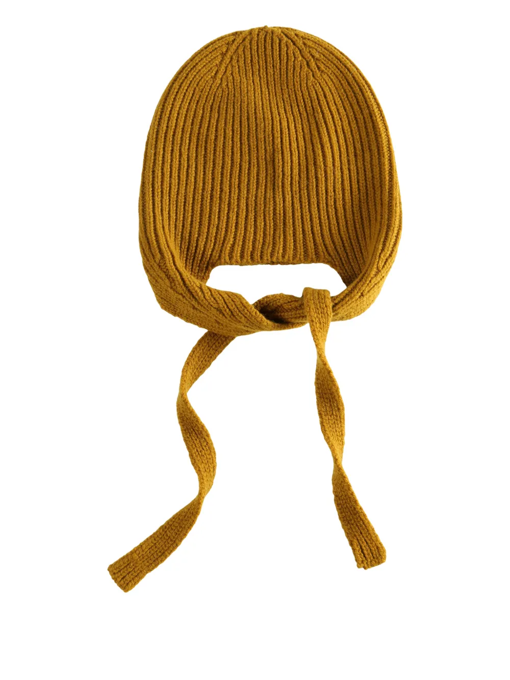 Margaret Howell ribbed tie beanie hat - Geel