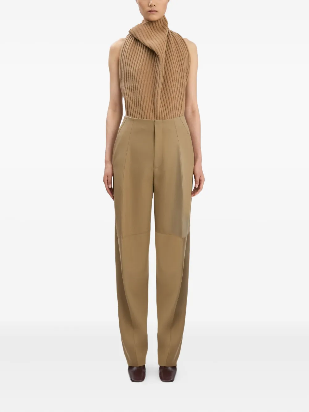Victoria Beckham pleated panel trousers - Beige