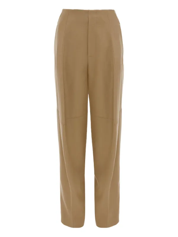 Victoria Beckham Pleated Panel Trousers in Neutrals