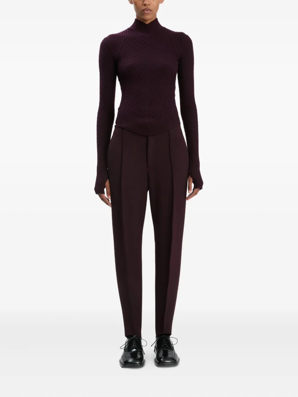 Victoria Beckham split-hem trousers - Bruin