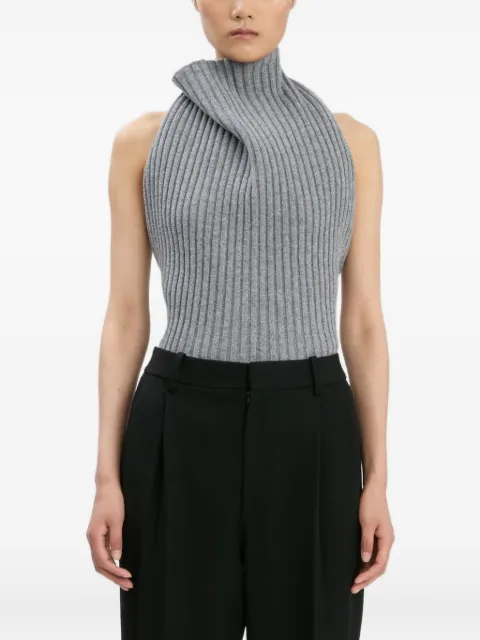 Victoria Beckham ribbed halter neck top