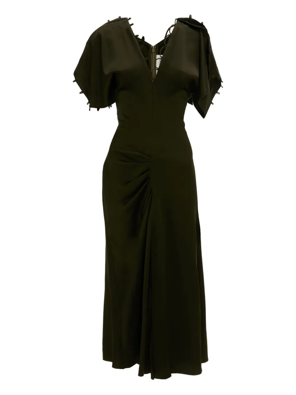 Victoria Beckham rouleaux-detail midi dress | Green | Image 1