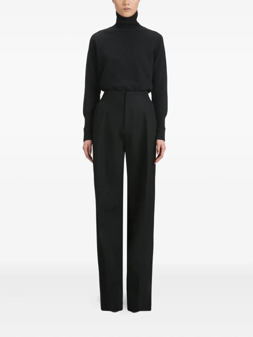 Victoria Beckham Wollen plooibroek Zwart