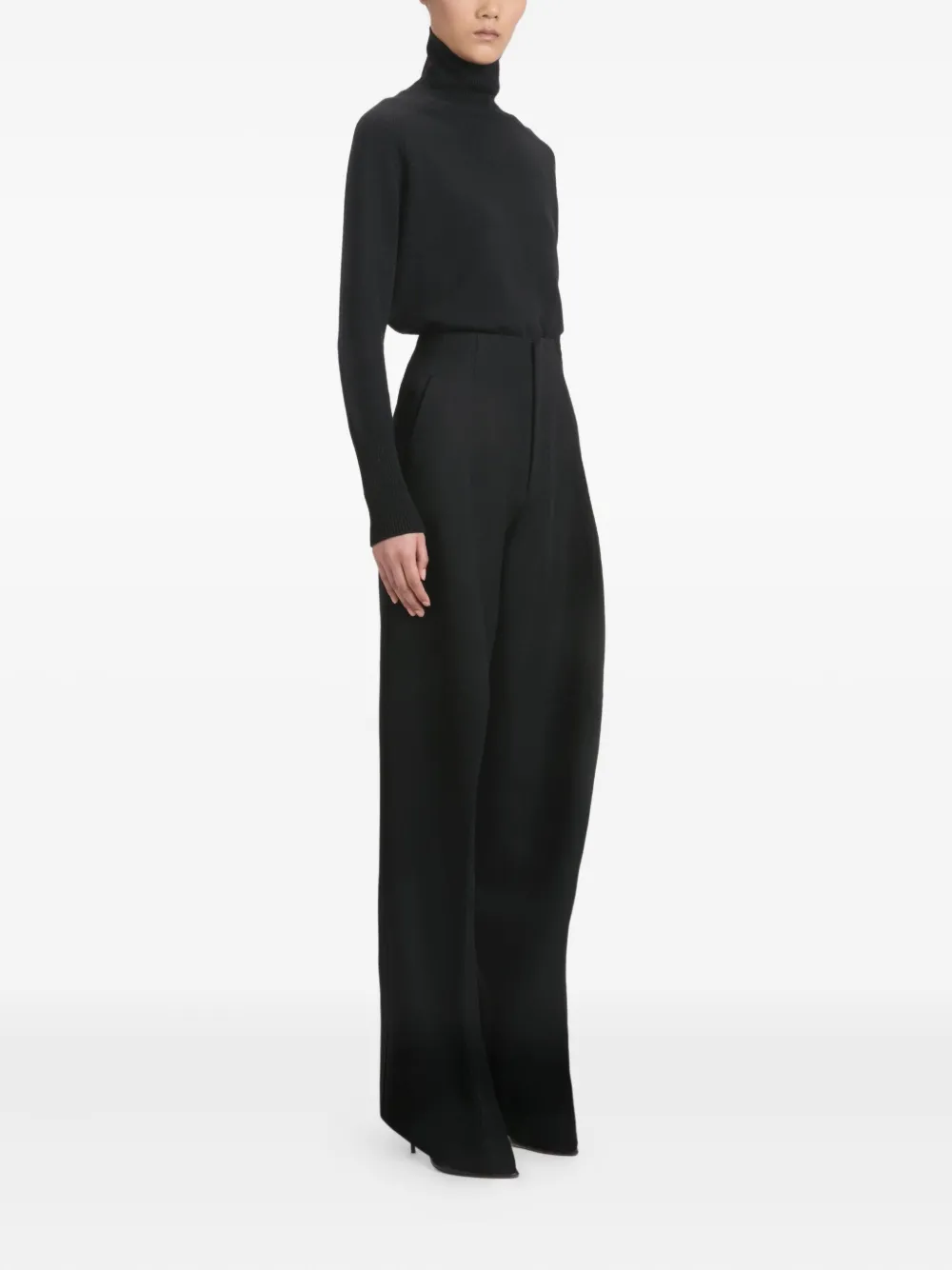 Victoria Beckham Wollen plooibroek Zwart