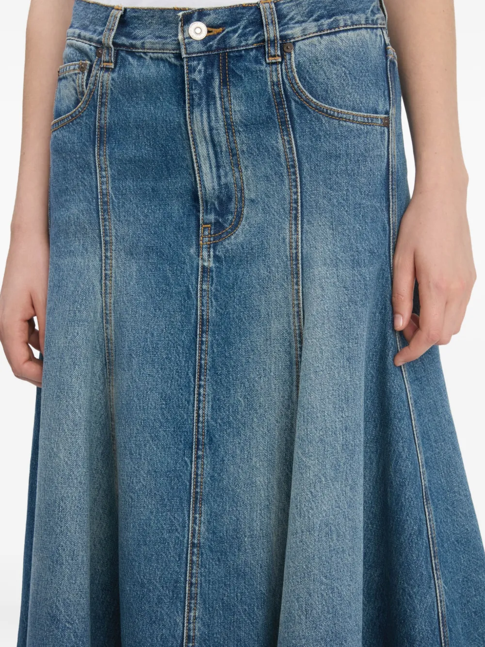 Victoria Beckham Kick flare rok met vlakken Blauw
