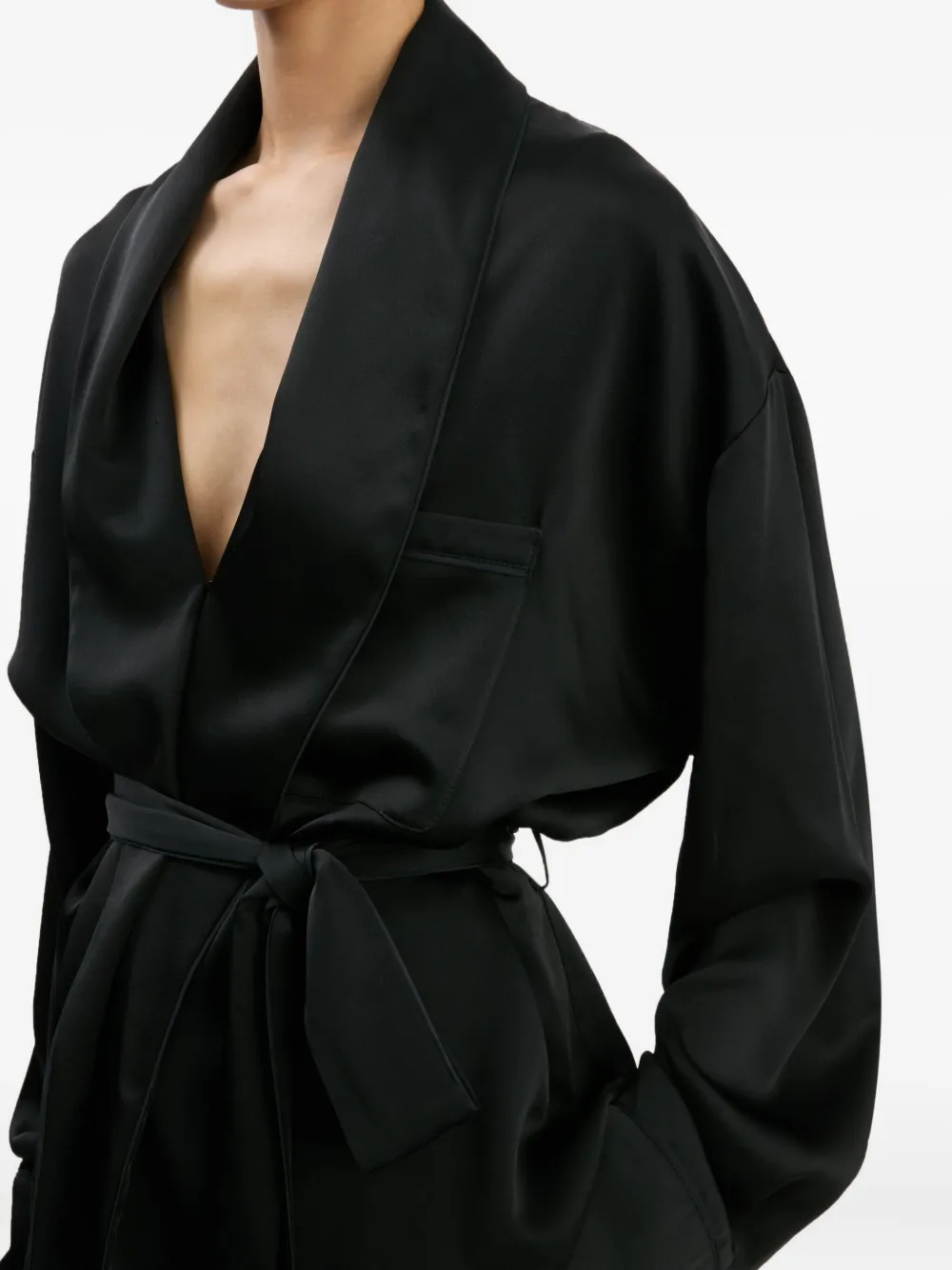 Victoria Beckham wrap-belt blouse BLACK