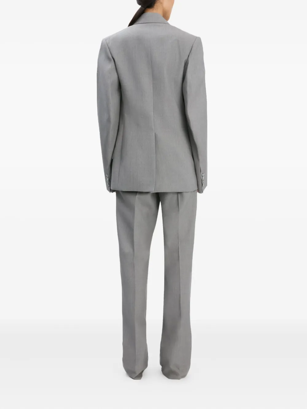 Victoria Beckham Single-breasted Virgin Wool Blazer In Gray