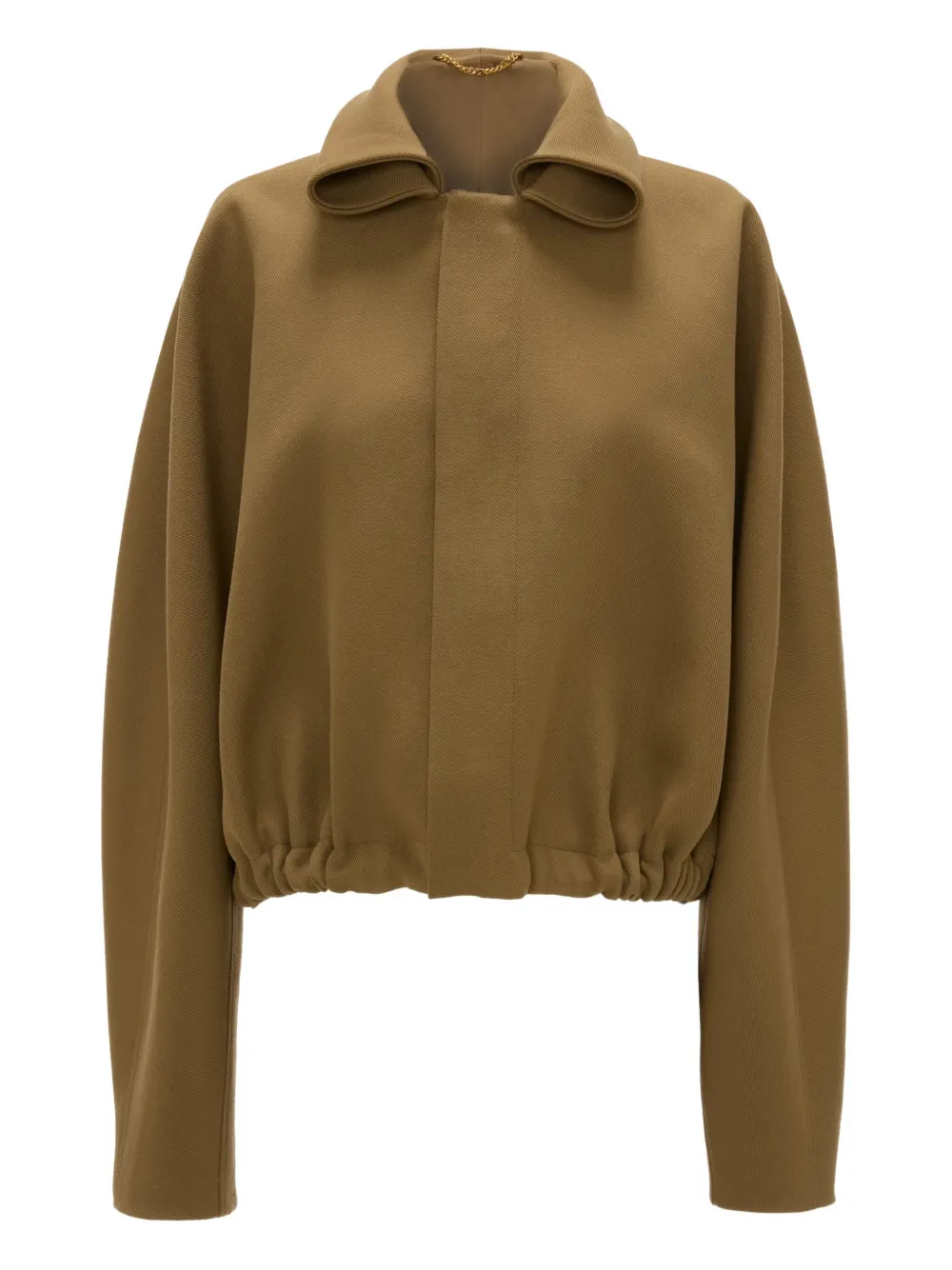 Victoria Beckham Oversized Roll Neck Bomber Jacket In Dark Camel In Brown