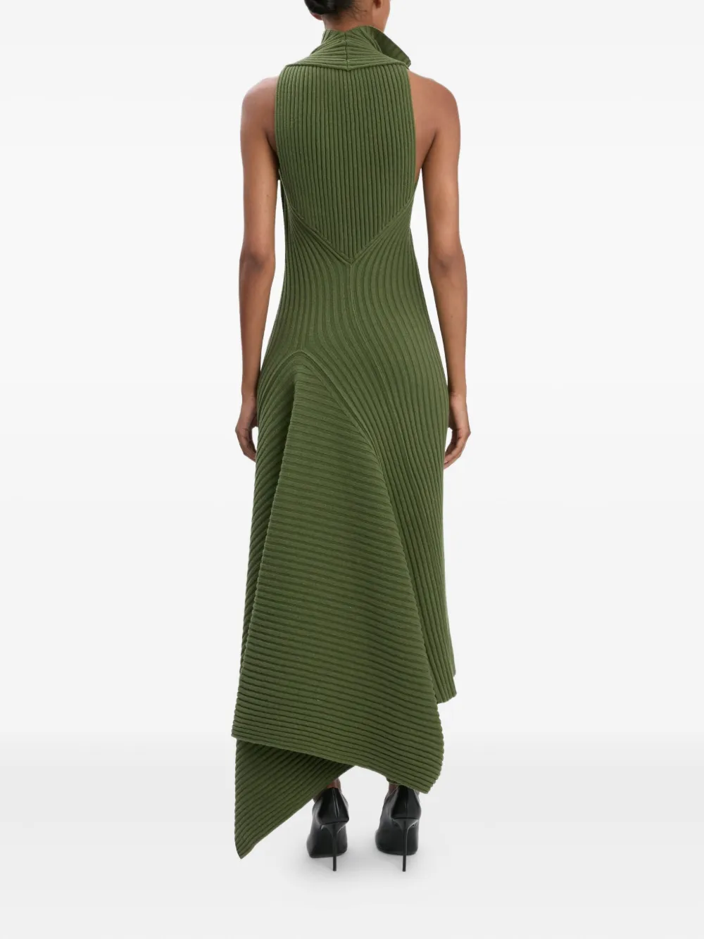 Victoria Beckham Gedrapeerde midi-jurk Groen