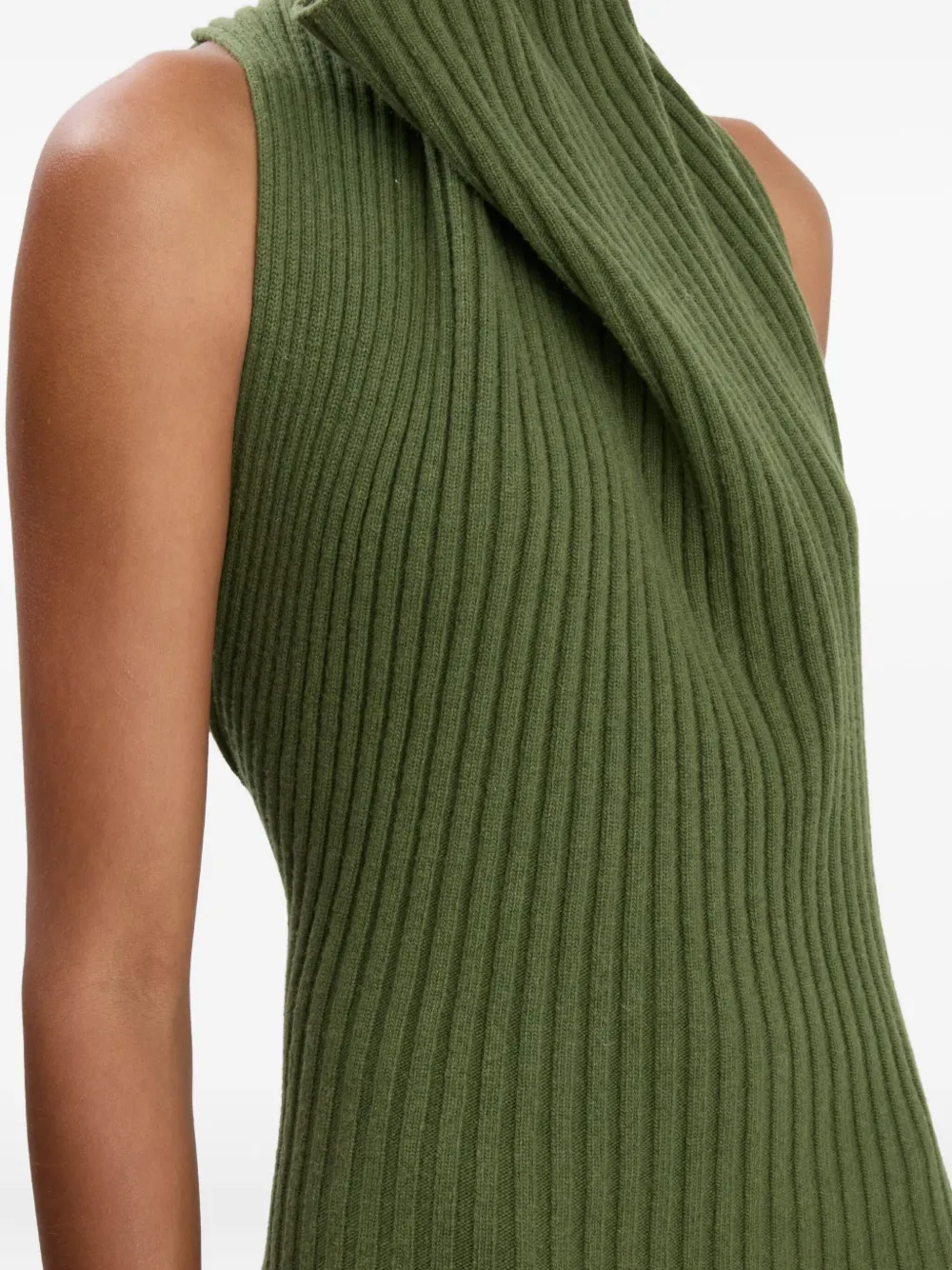 Victoria Beckham Gedrapeerde midi-jurk Groen