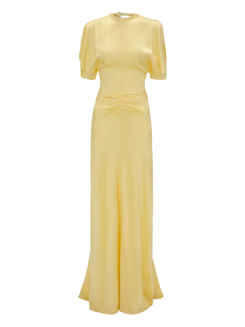 Victoria Beckham gathered-waist short-sleeved dress | Yellow | Image 1