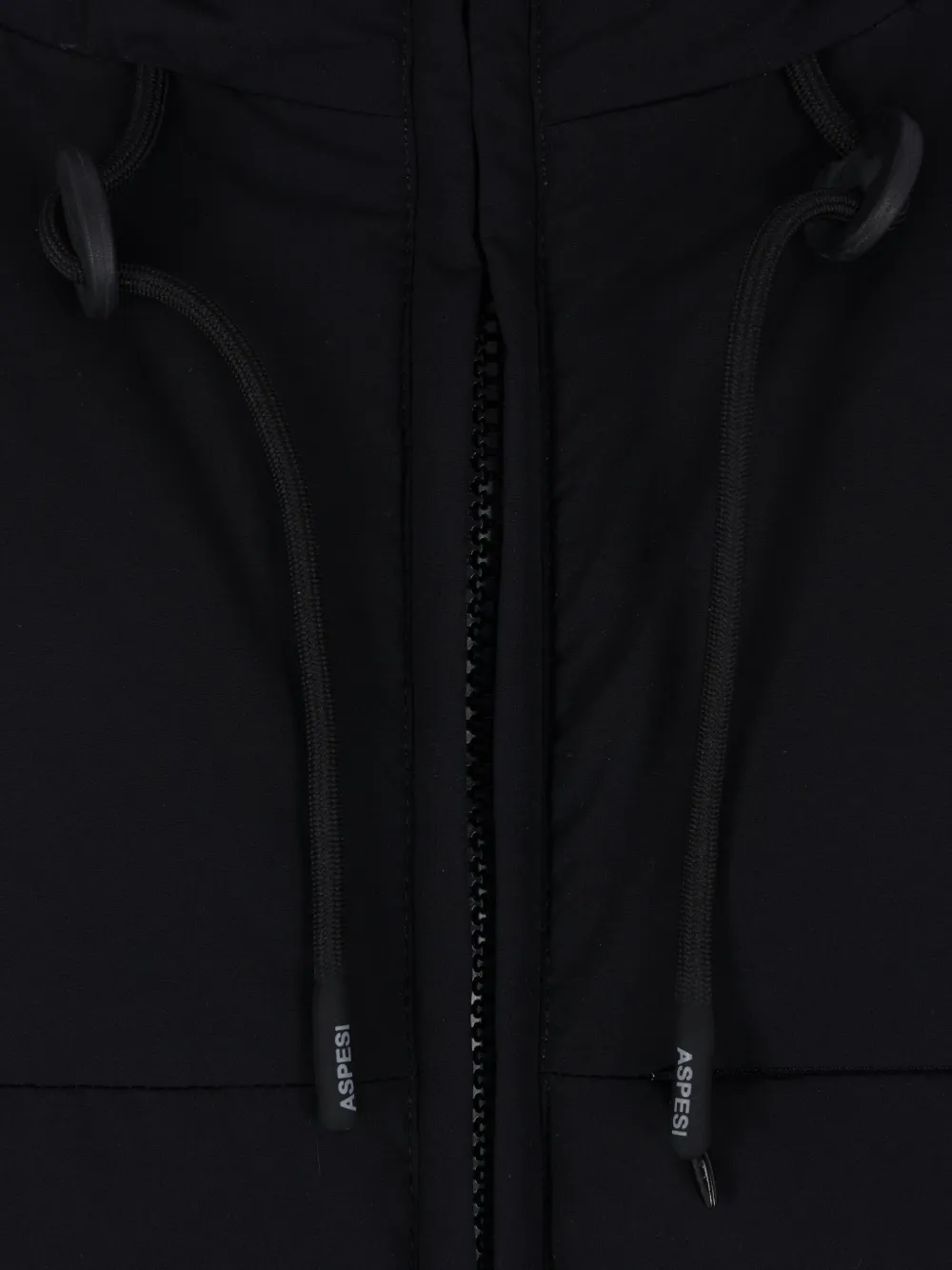 Aspesi Hooded Zipped Parka Coat In Black