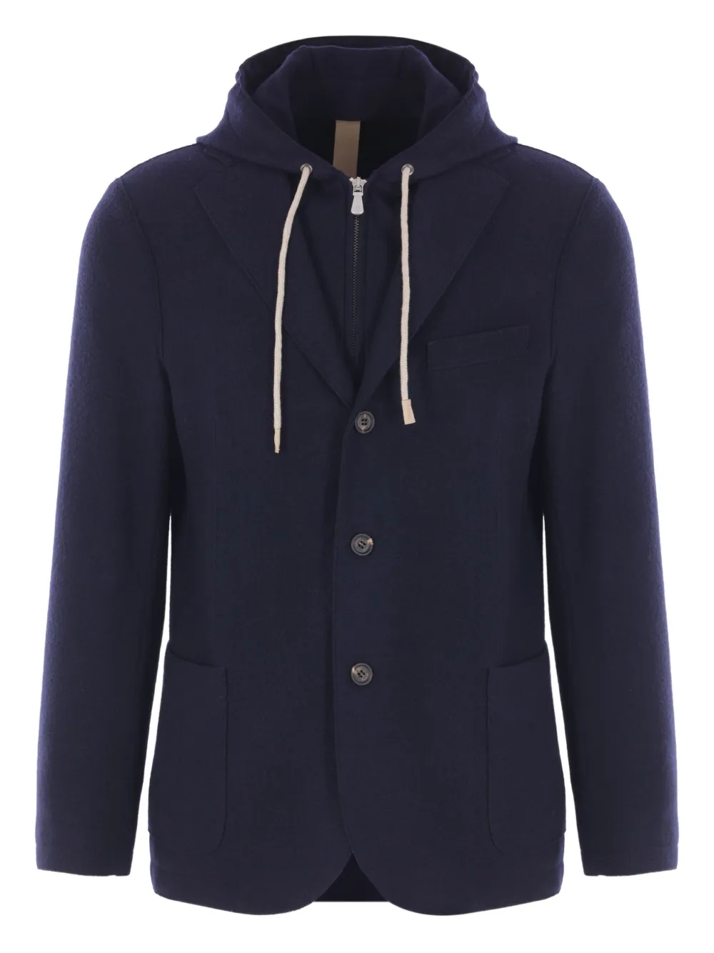 Eleventy hooded single-breasted jacket | Blue | Image 1