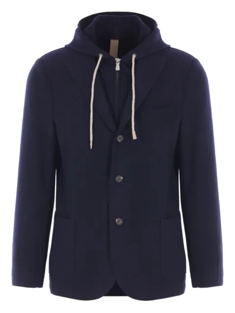 Eleventy hooded single-breasted jacket