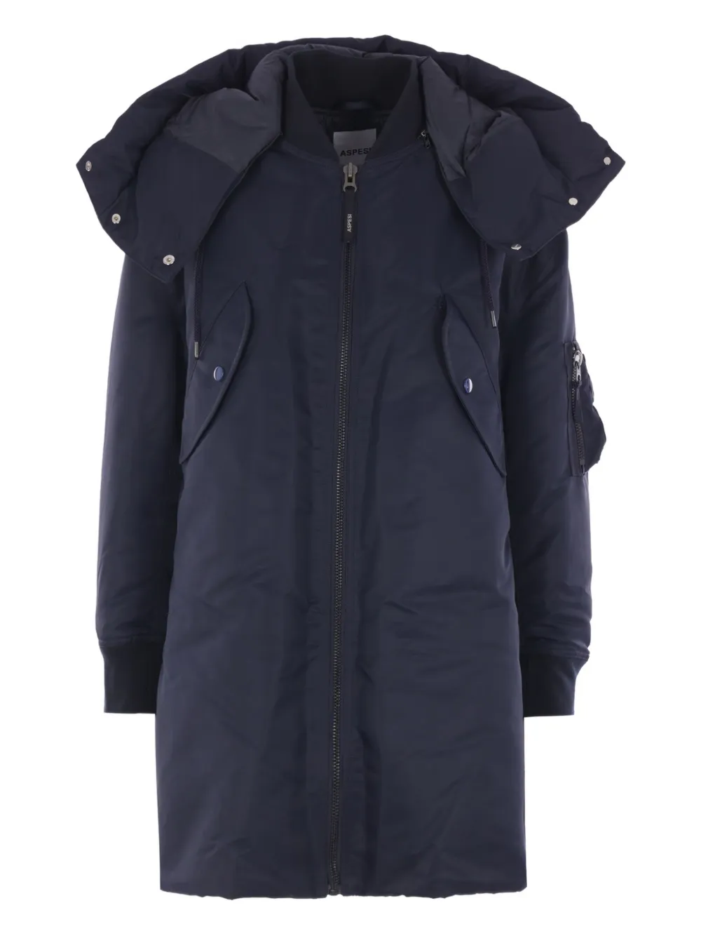 Aspesi Drawstring Hooded Padded Coat In Blue
