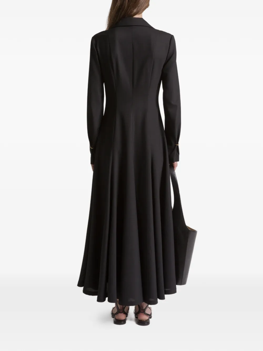 Alberta Ferretti Midi-jurk met kraag Zwart