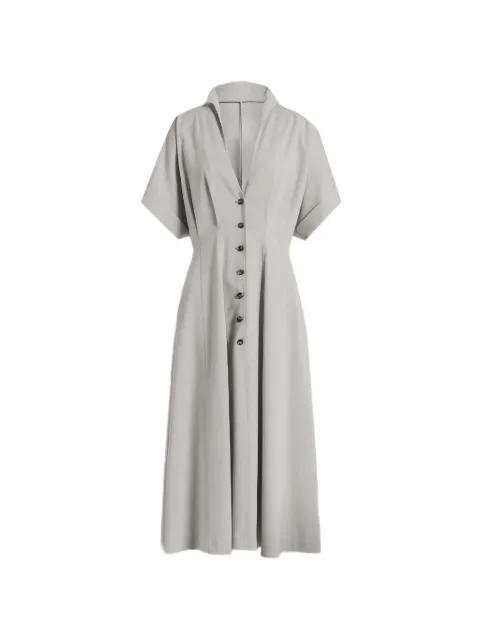Alberta Ferretti buttoned V-neck dress