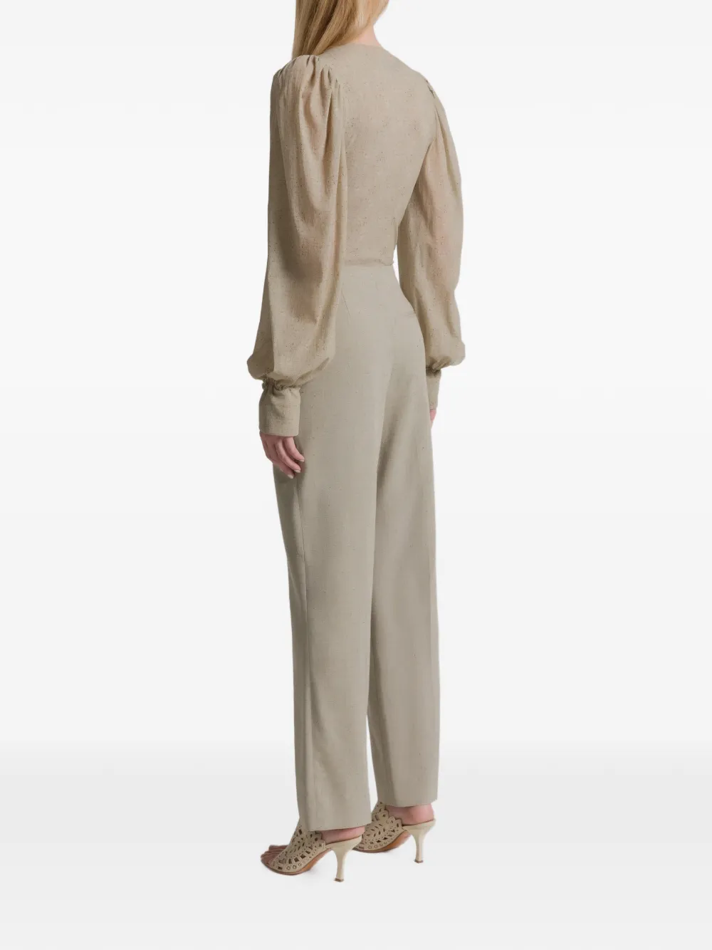 Alberta Ferretti Long-sleeve Bodysuit In Neutral