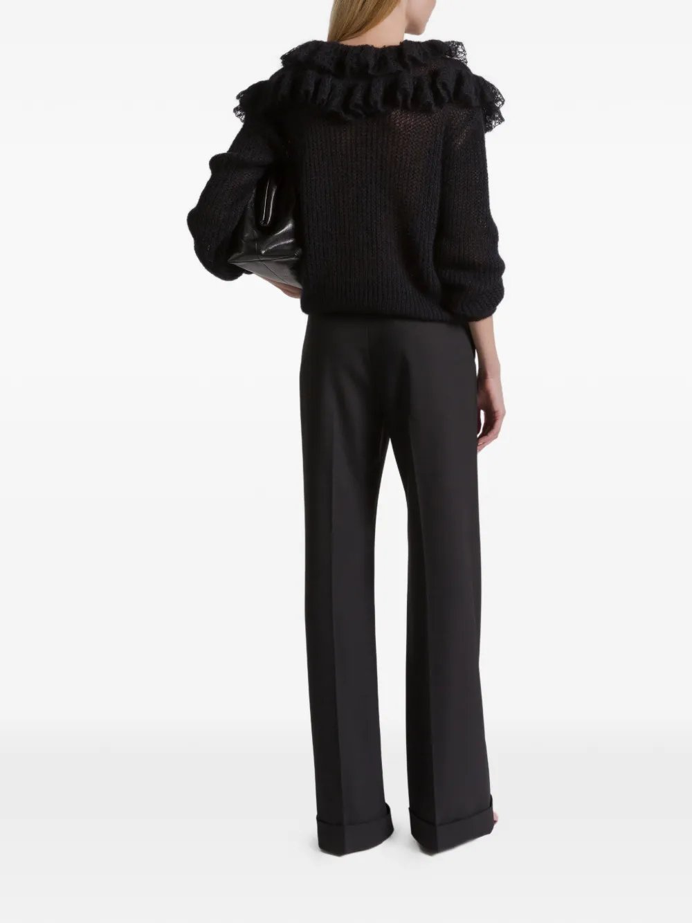 Alberta Ferretti Trui met ruches Zwart