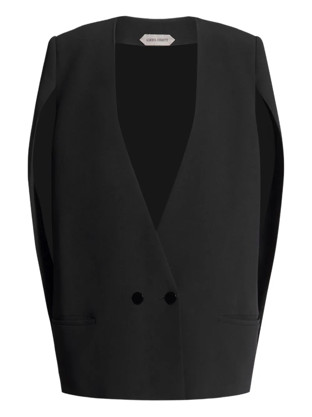 Alberta Ferretti Double-breasted Waistcoat In Black