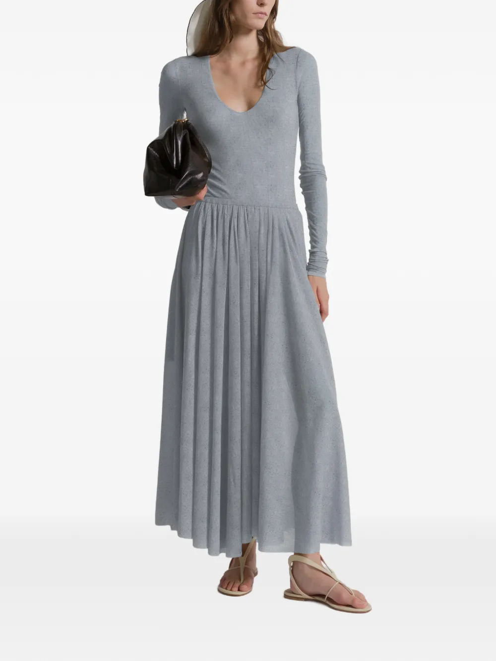 Alberta Ferretti Pleated Skirt In Blue