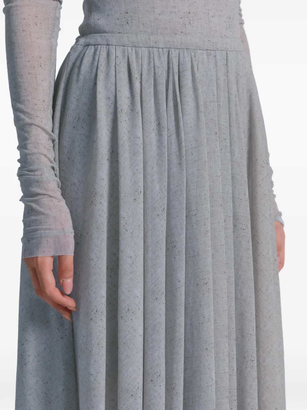 Alberta Ferretti Pleated Skirt In Blue