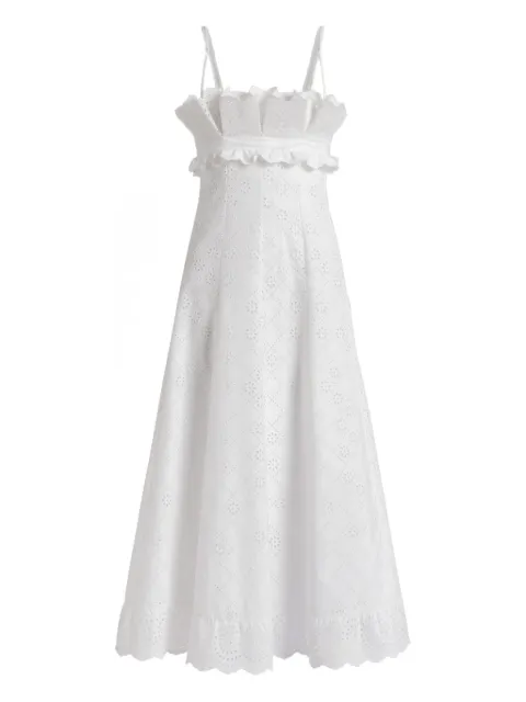 Alberta Ferretti ruffled eyelet dress