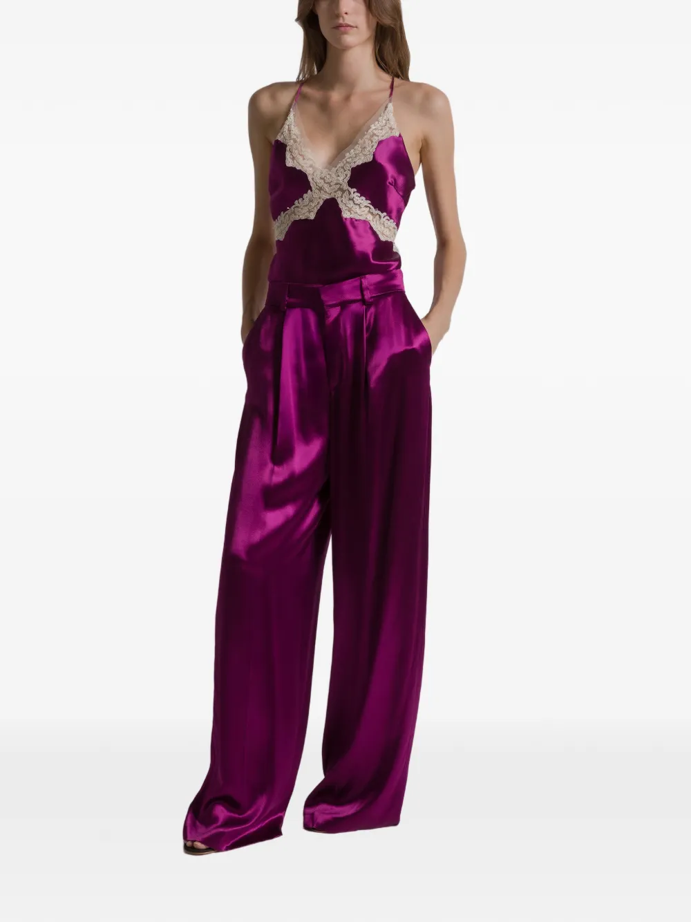 Alberta Ferretti V-neck Tank Top In Purple