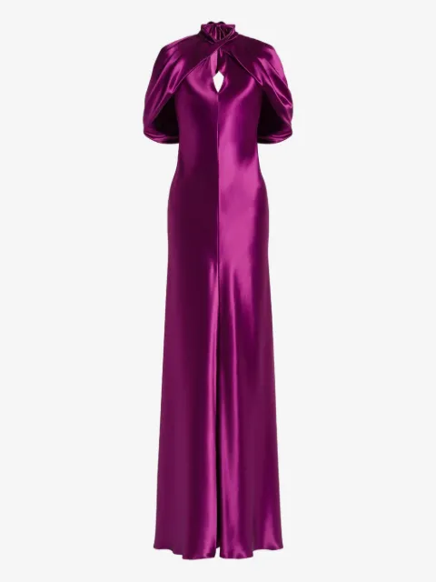 Alberta Ferretti tie-neck open-back maxi dress