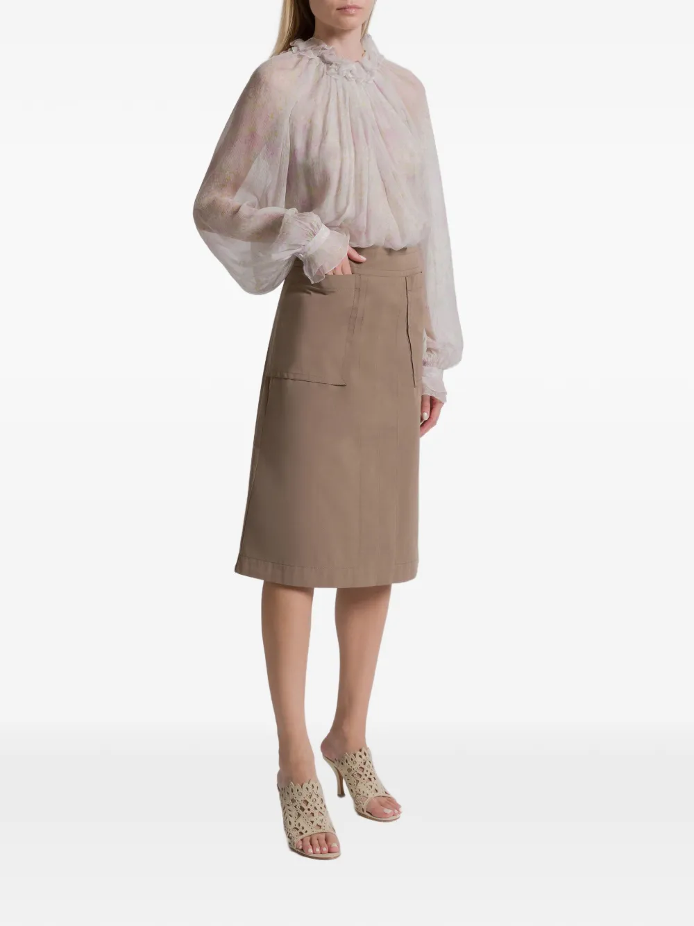 Alberta Ferretti Rok met zak - Beige