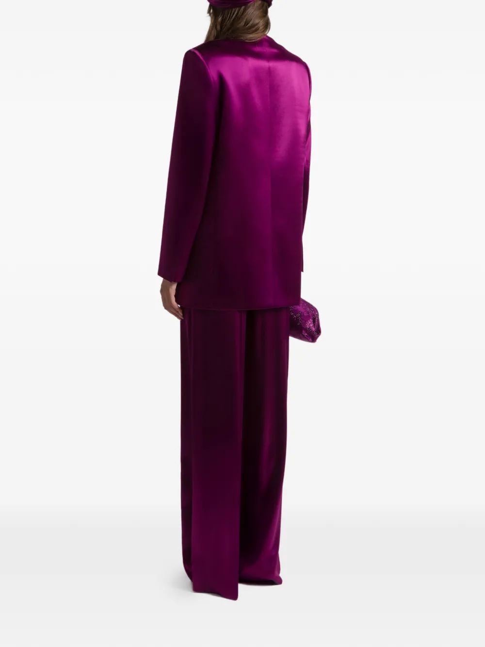 Alberta Ferretti Double-breasted Buttoned Jacket In Purple