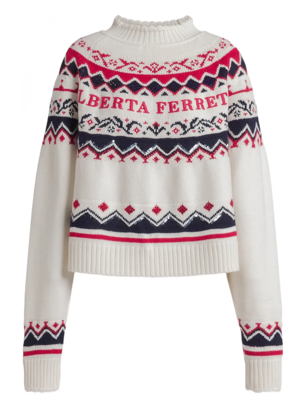 Alberta Ferretti Patterned Wool Sweater In Neutral