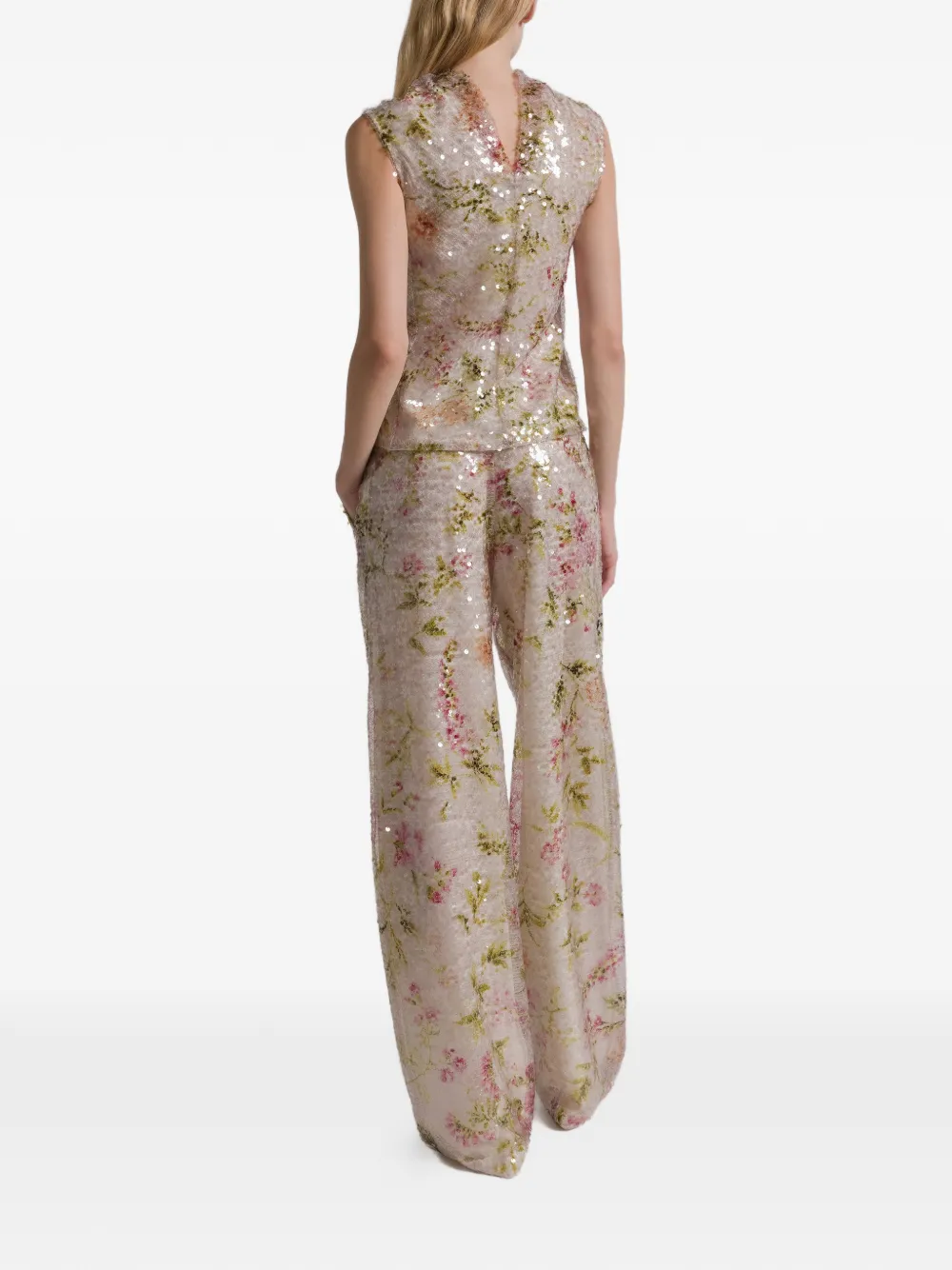 Sequin Floral Trousers