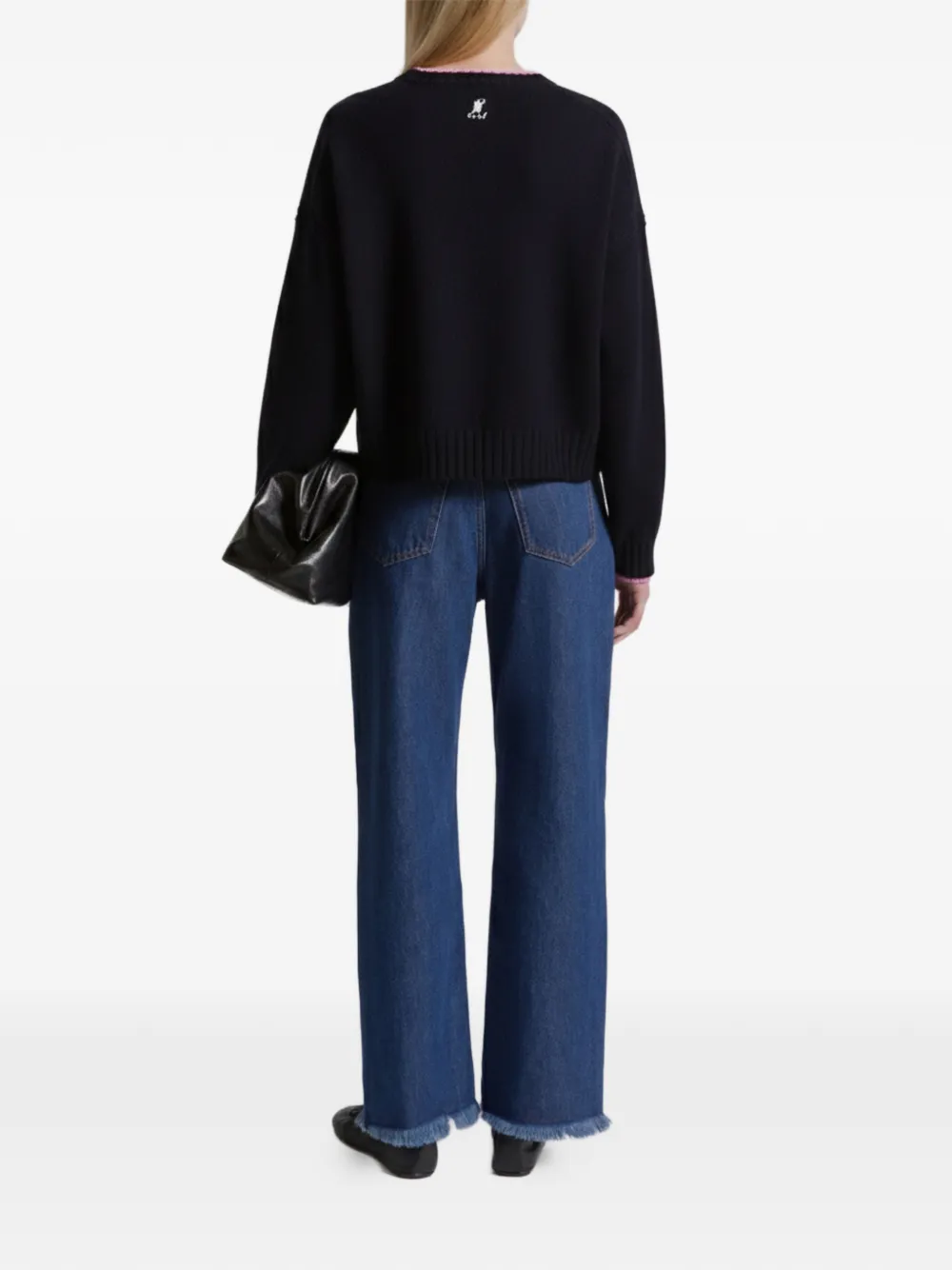 Alberta Ferretti Trui met bloemen Blauw