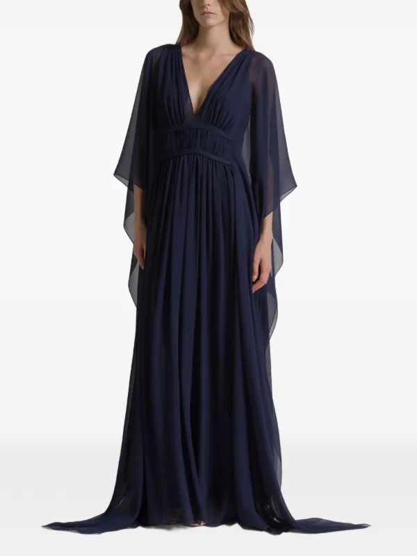 Alberta Ferretti V-neck Maxi Dress - Blue Alberta Ferretti V-neck Maxi Dress - Blue