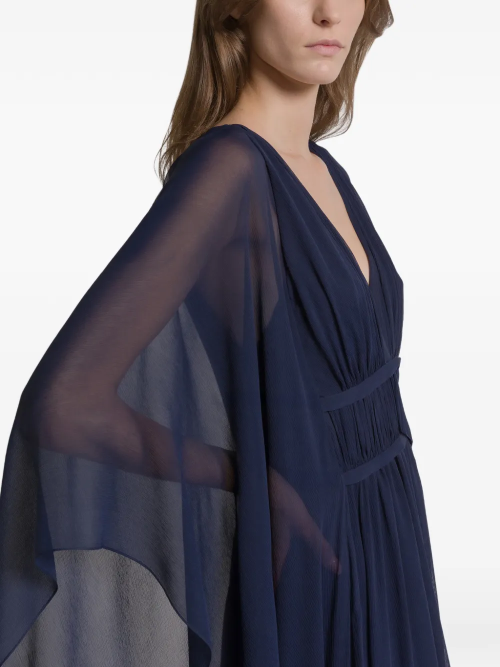 Alberta Ferretti V-neck Maxi Dress In Blue