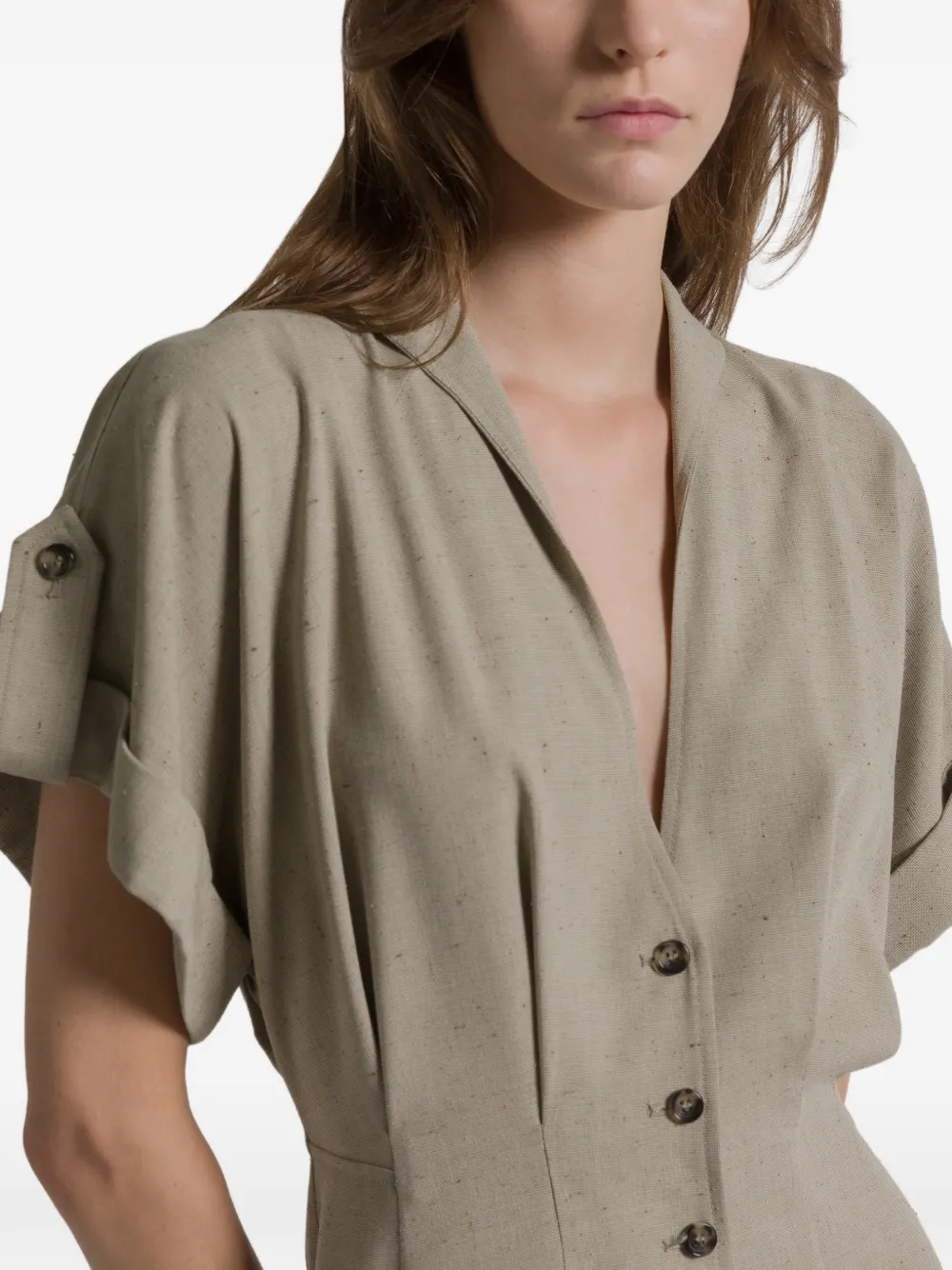 Alberta Ferretti Jurk met knopen Beige