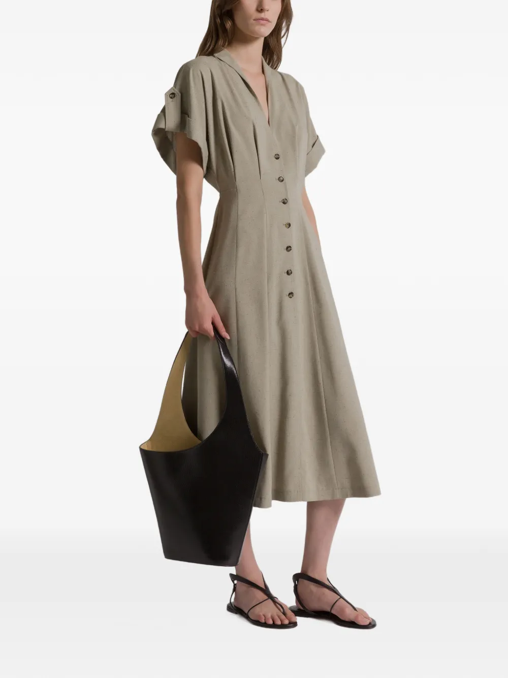 Alberta Ferretti Jurk met knopen - Beige