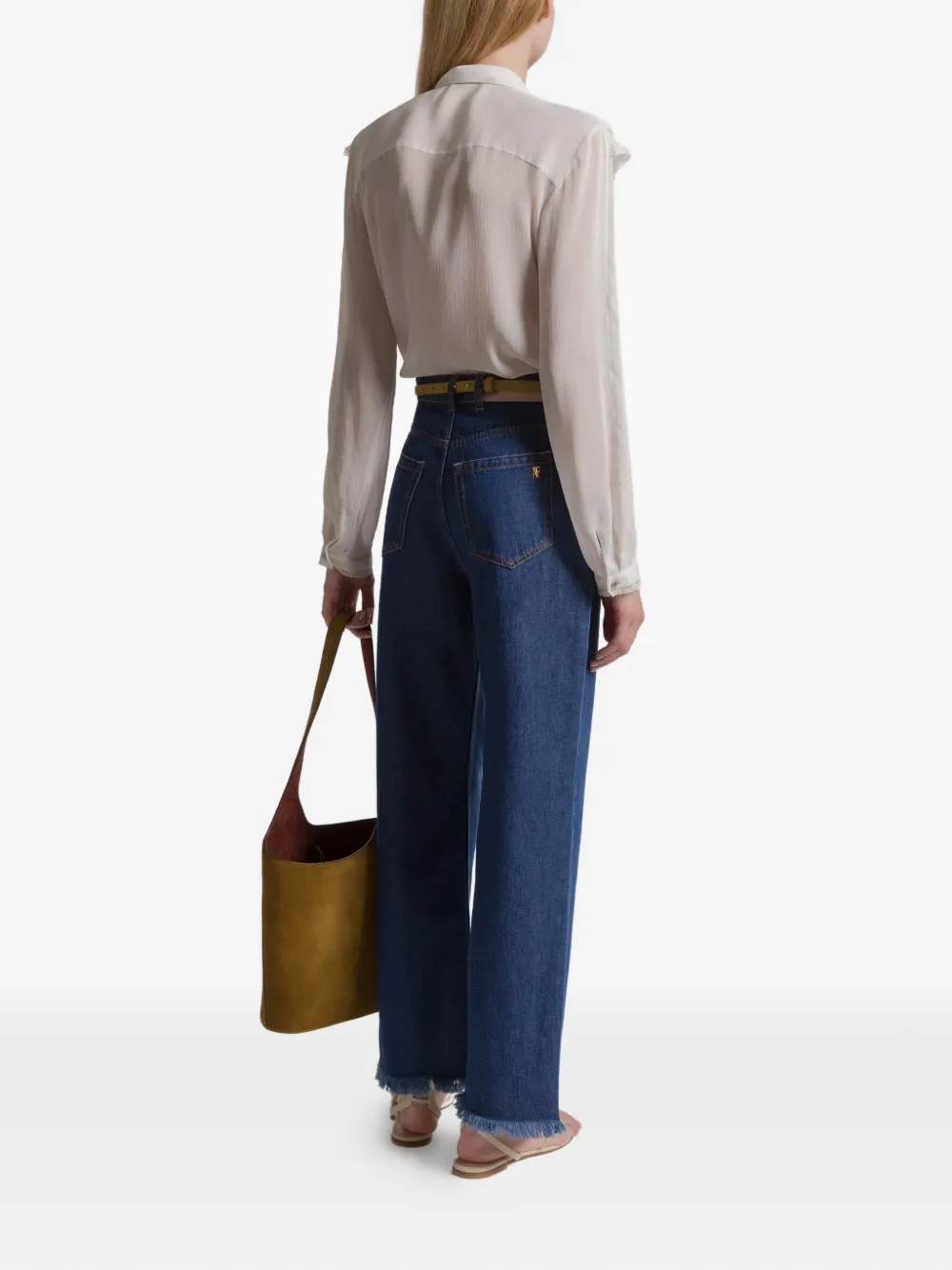 Alberta Ferretti Ruffled Shirt In White