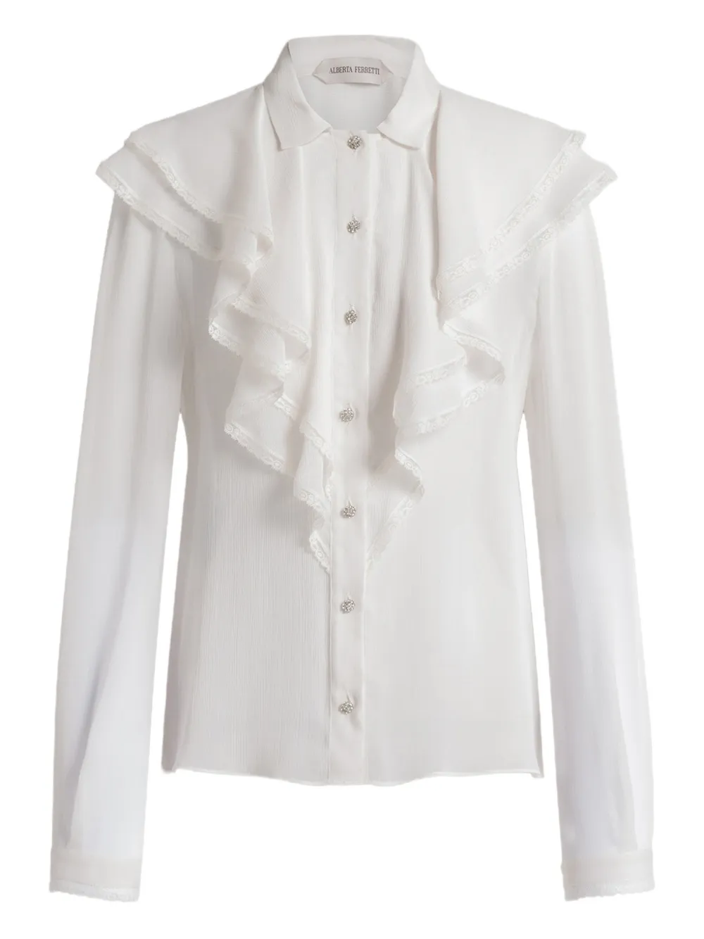 Alberta Ferretti camisa con volantes | blanco | Image 1
