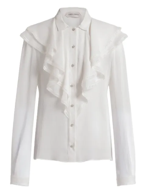Alberta Ferretti camisa con volantes