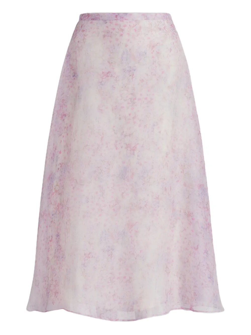 Alberta Ferretti Floral Midi Skirt In Purple