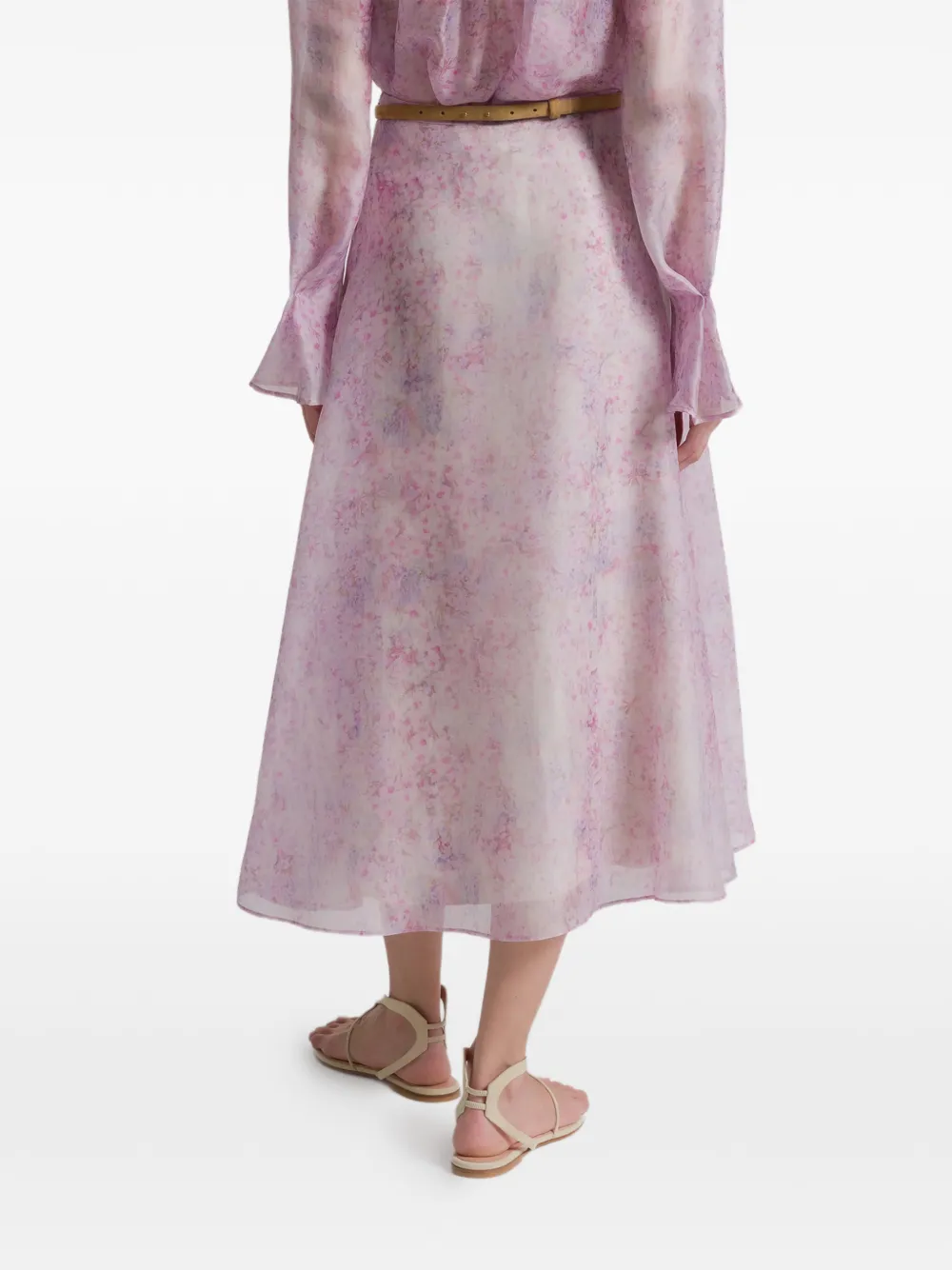 Alberta Ferretti floral midi skirt Paars